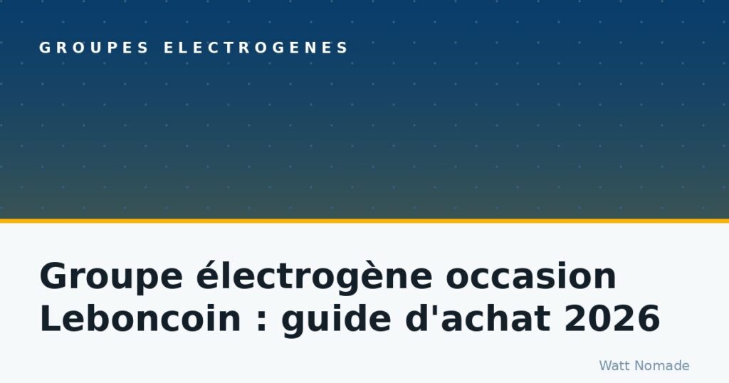 Groupe électrogène occasion Leboncoin