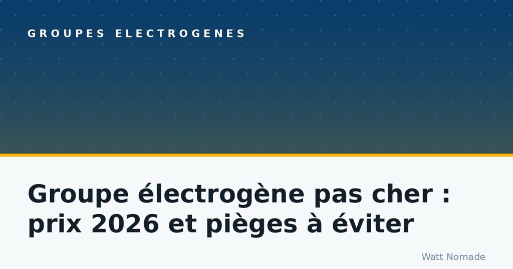 Groupe électrogène pas cher
